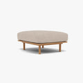 Anika Ottoman Ivory Beige Fabric Solid American Oak