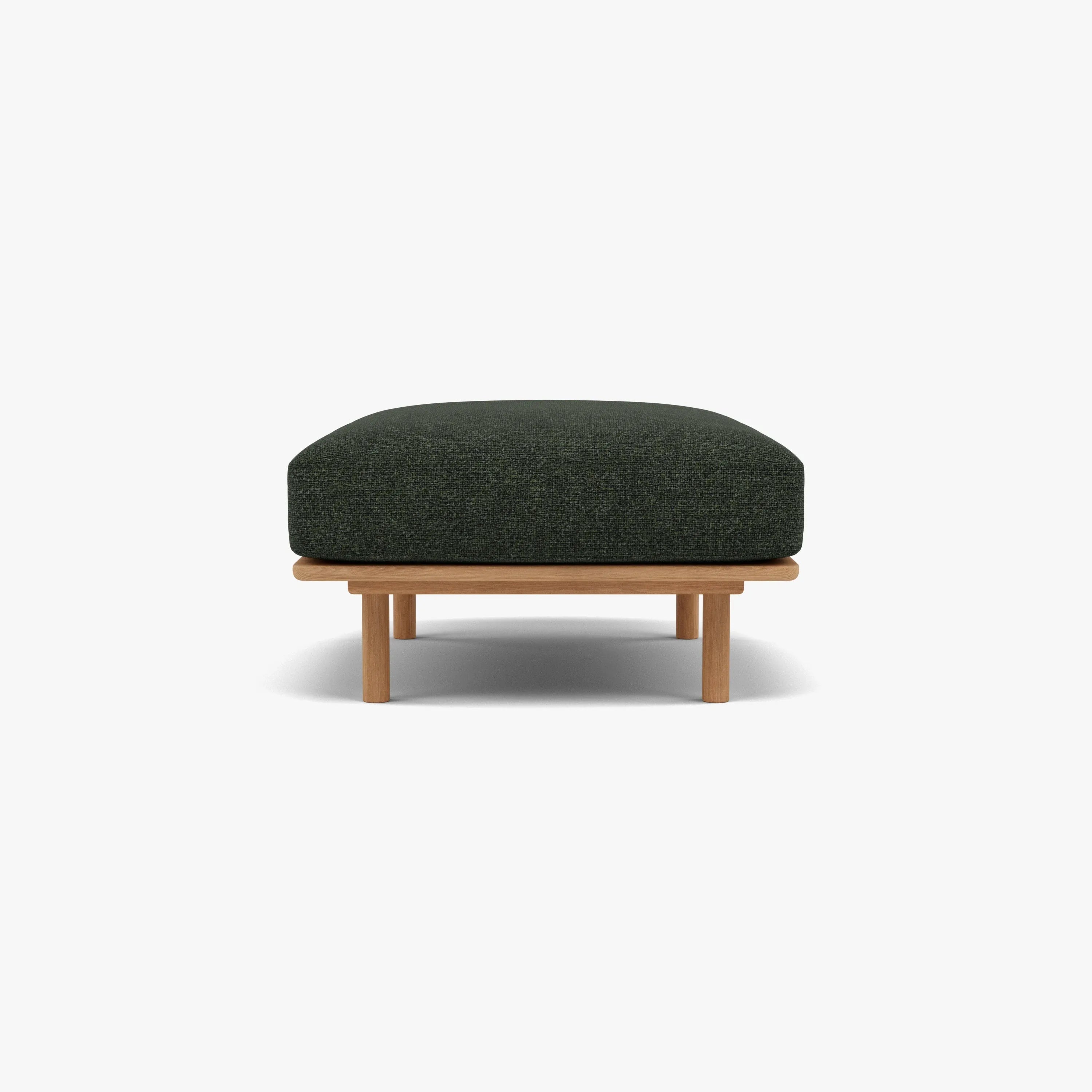 Anika Ottoman Olive Green Fabric Solid American Oak