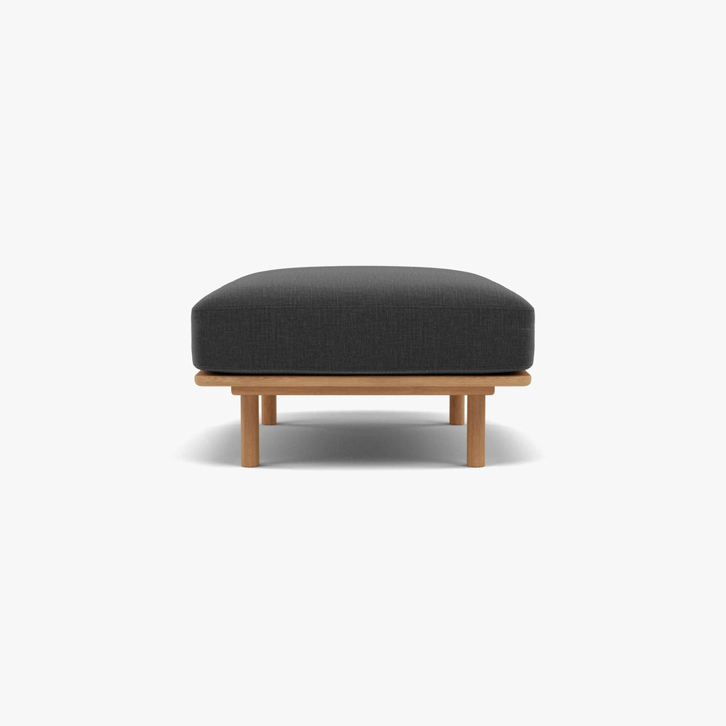 Anika Ottoman Steel Grey Fabric Solid American Oak