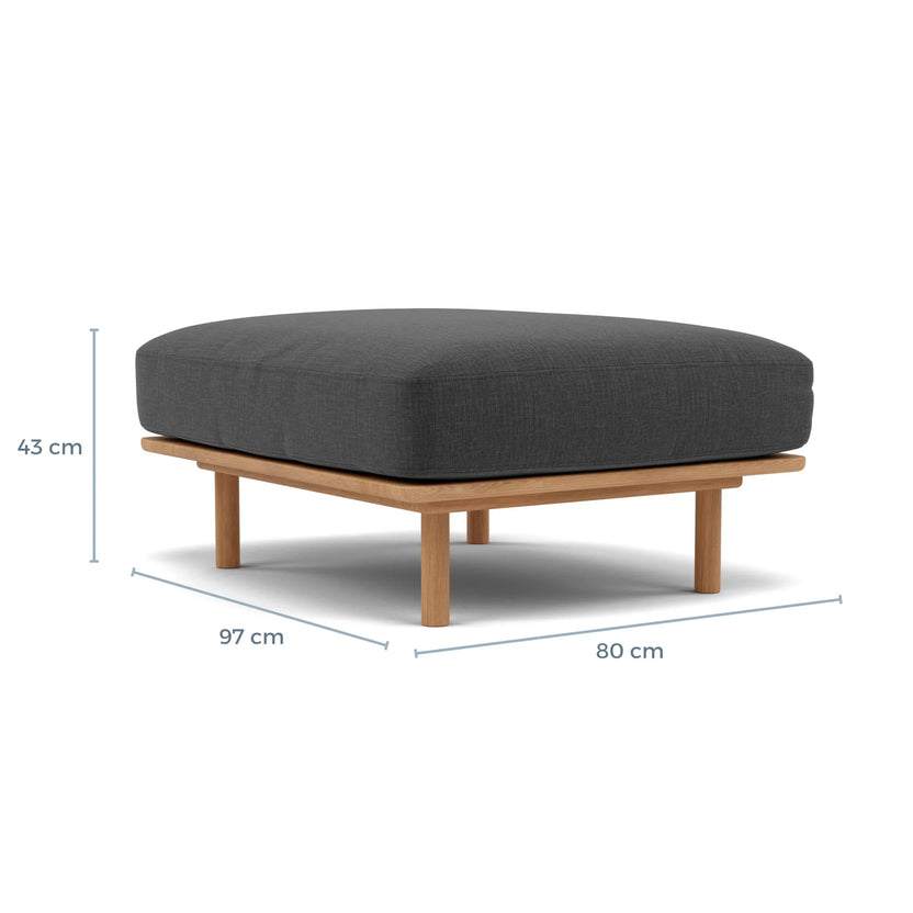 Anika Ottoman Steel Grey Fabric Solid American Oak