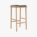 Anton Bar Stool Black Leather Solid American Oak