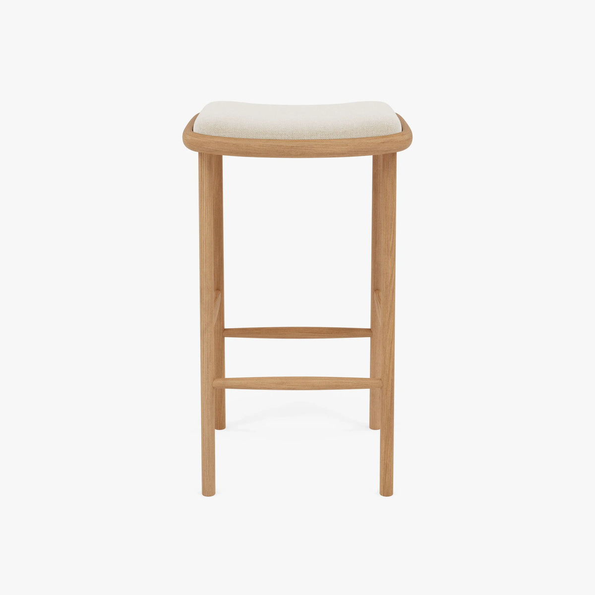 Anton Bar Stool Oatmeal Beige Fabric Solid American Oak