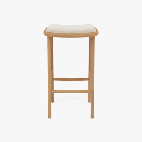 Anton Bar Stool Oatmeal Beige Fabric Solid American Oak