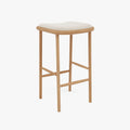 Anton Bar Stool Oatmeal Beige Fabric Solid American Oak