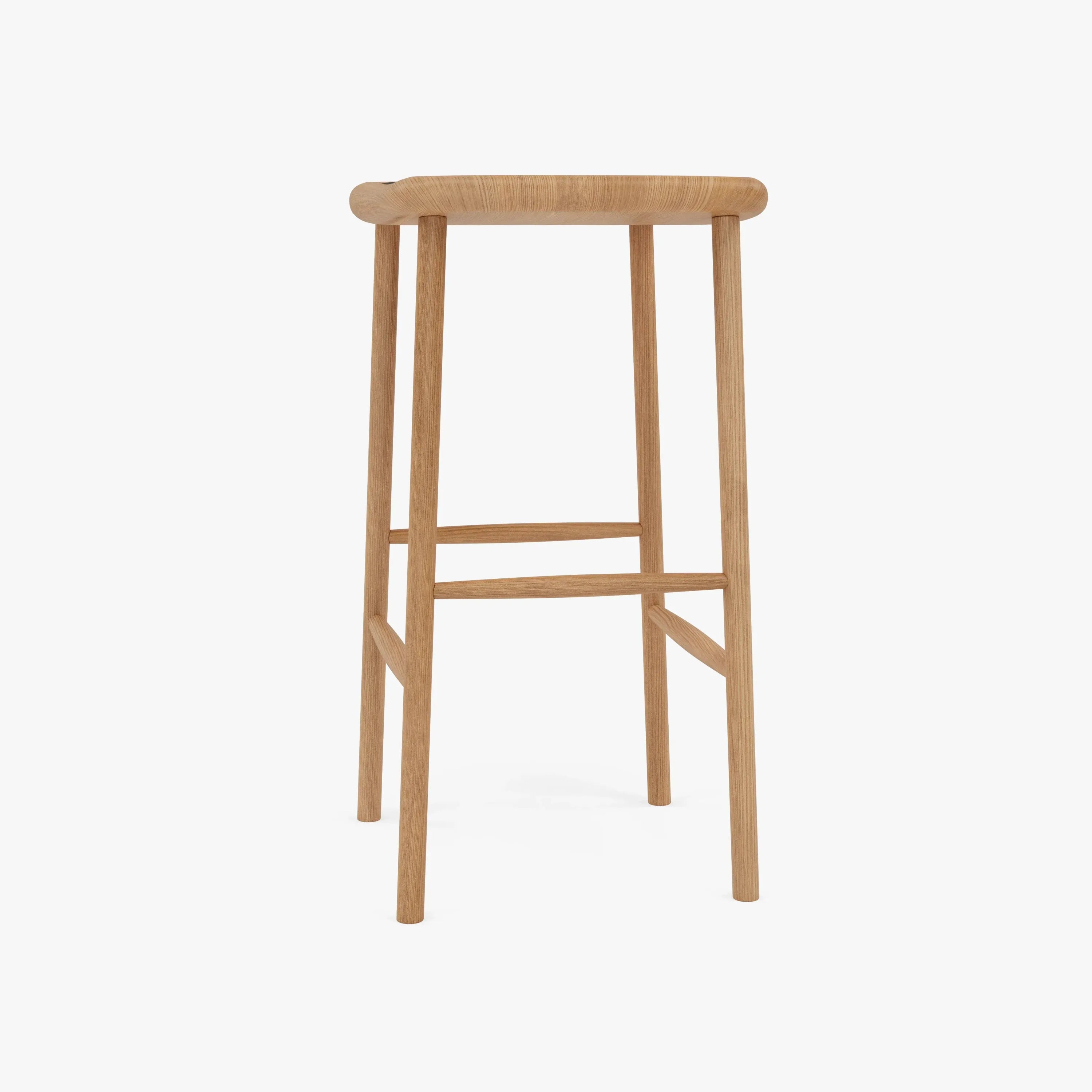 Anton Bar Stool Solid Seat Solid American Oak