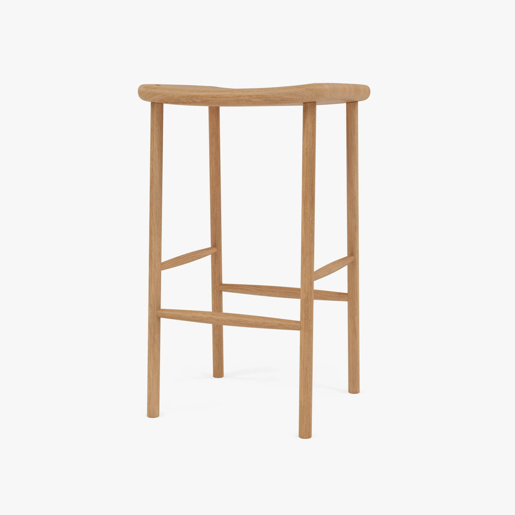 Anton Bar Stool Solid Seat Solid American Oak