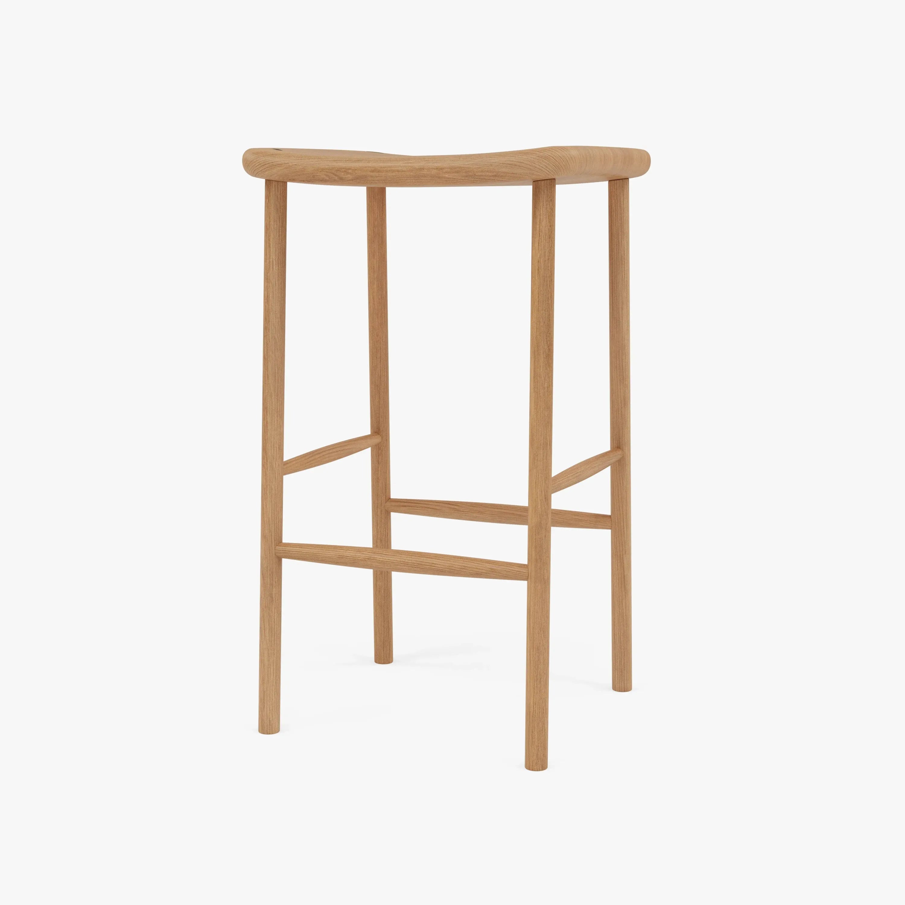 Anton Bar Stool Solid Seat Solid American Oak