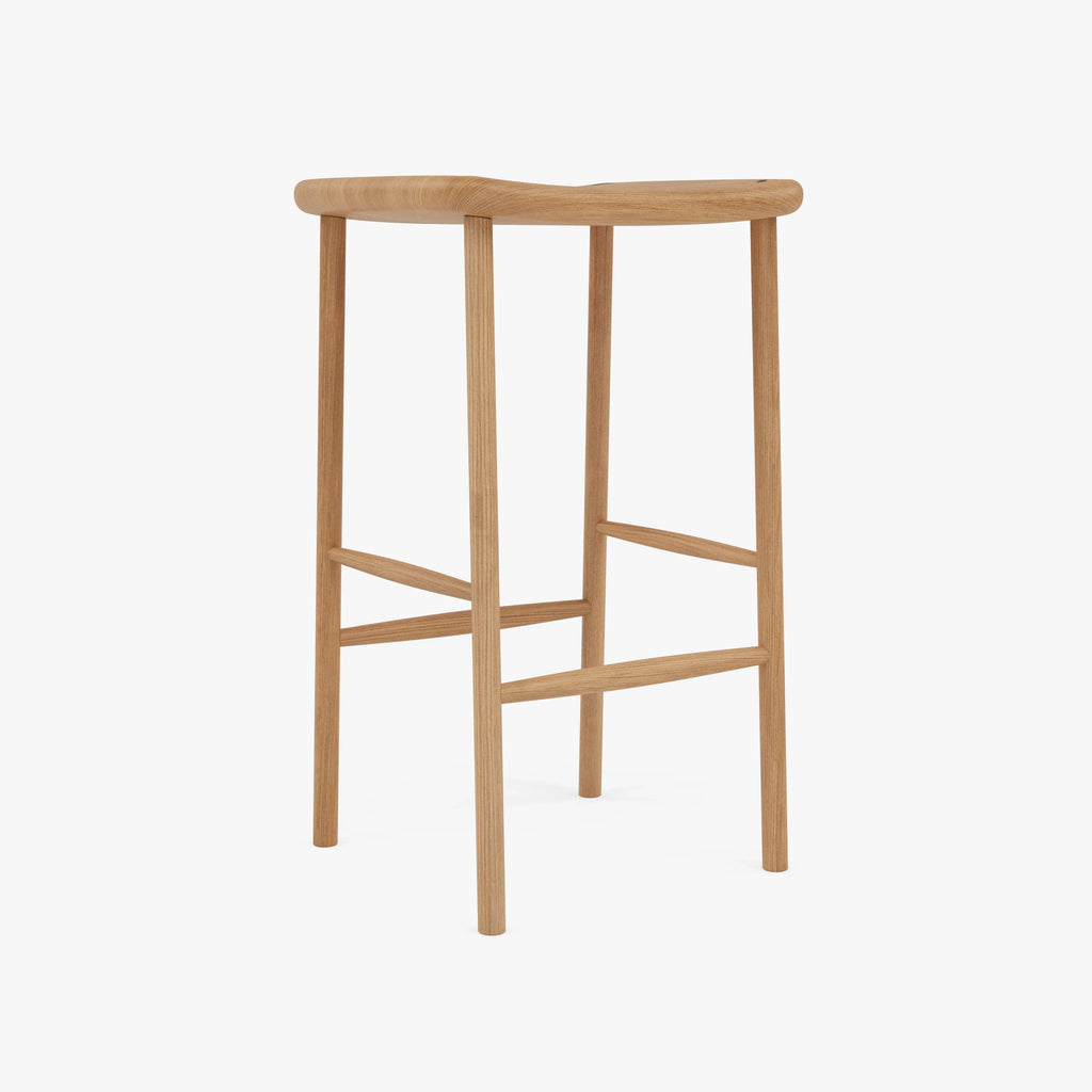 Anton Bar Stool Solid Seat Solid American Oak