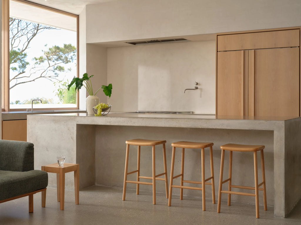 Anton Bar Stool Solid Seat Solid American Oak