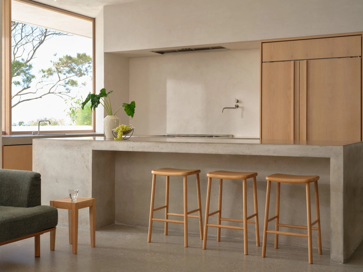 Anton Bar Stool Solid Seat Solid American Oak
