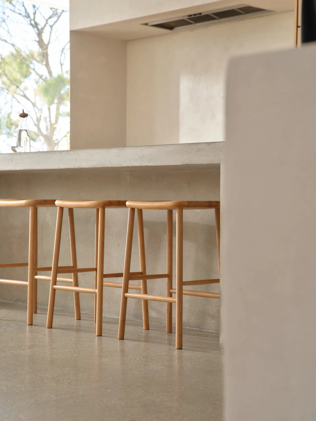 Anton Bar Stool Solid Seat Solid American Oak