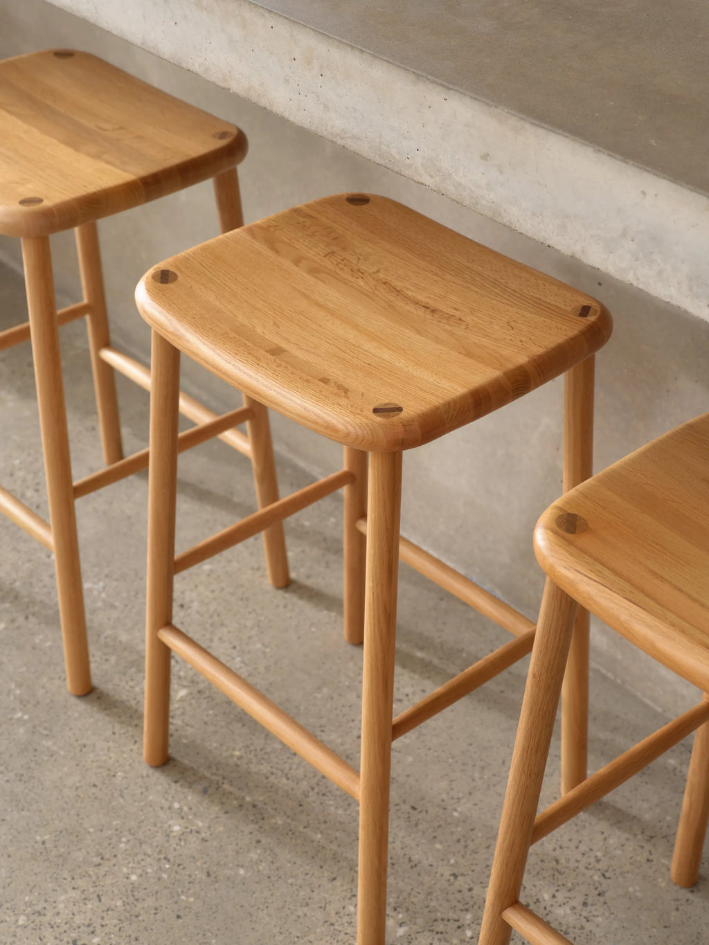 Anton Bar Stool Solid Seat Solid American Oak