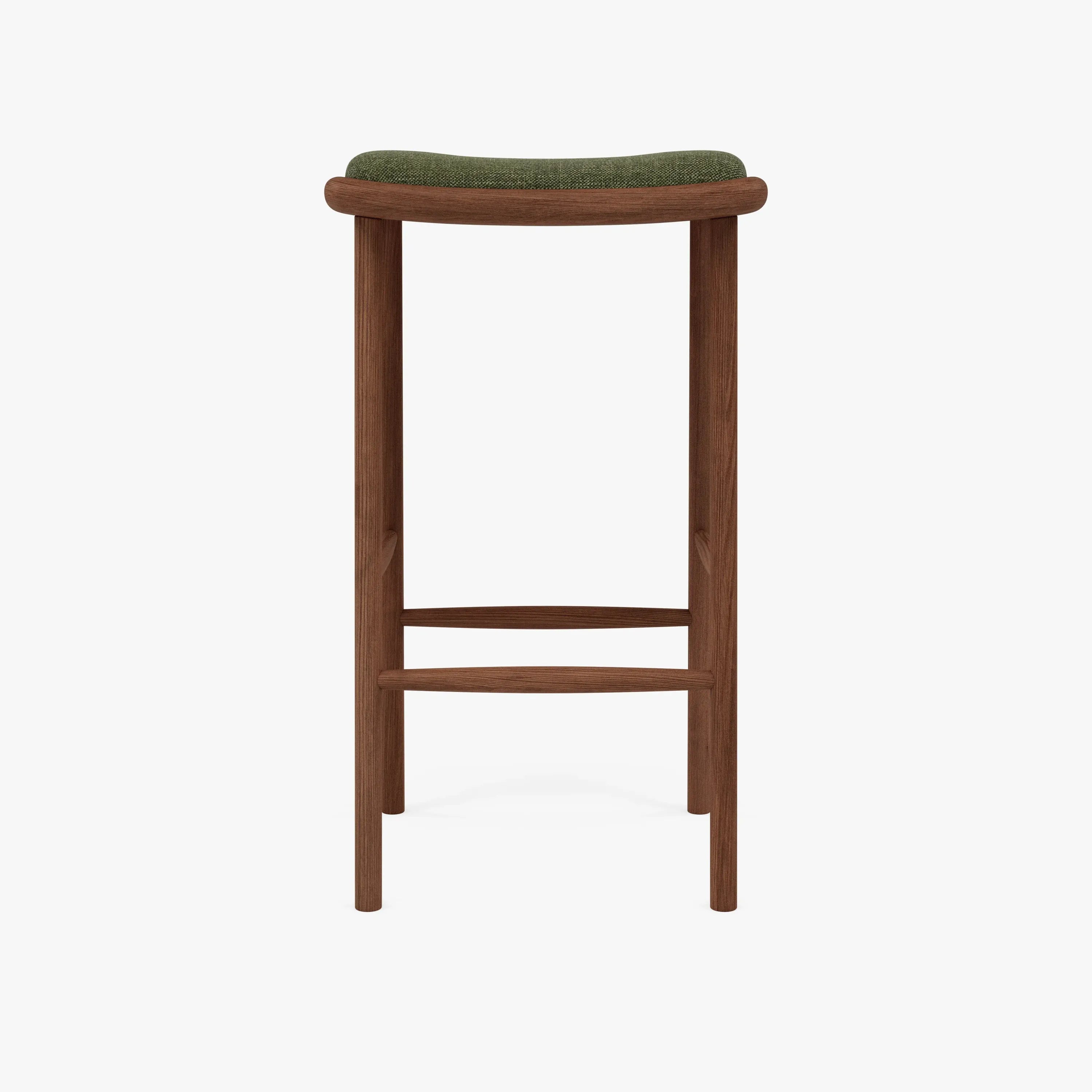 Anton Bar Stool Aloe Green Fabric Solid American Walnut