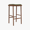 Anton Bar Stool Aloe Green Fabric Solid American Walnut