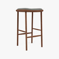Anton Bar Stool Pewter Grey Fabric Solid American Walnut