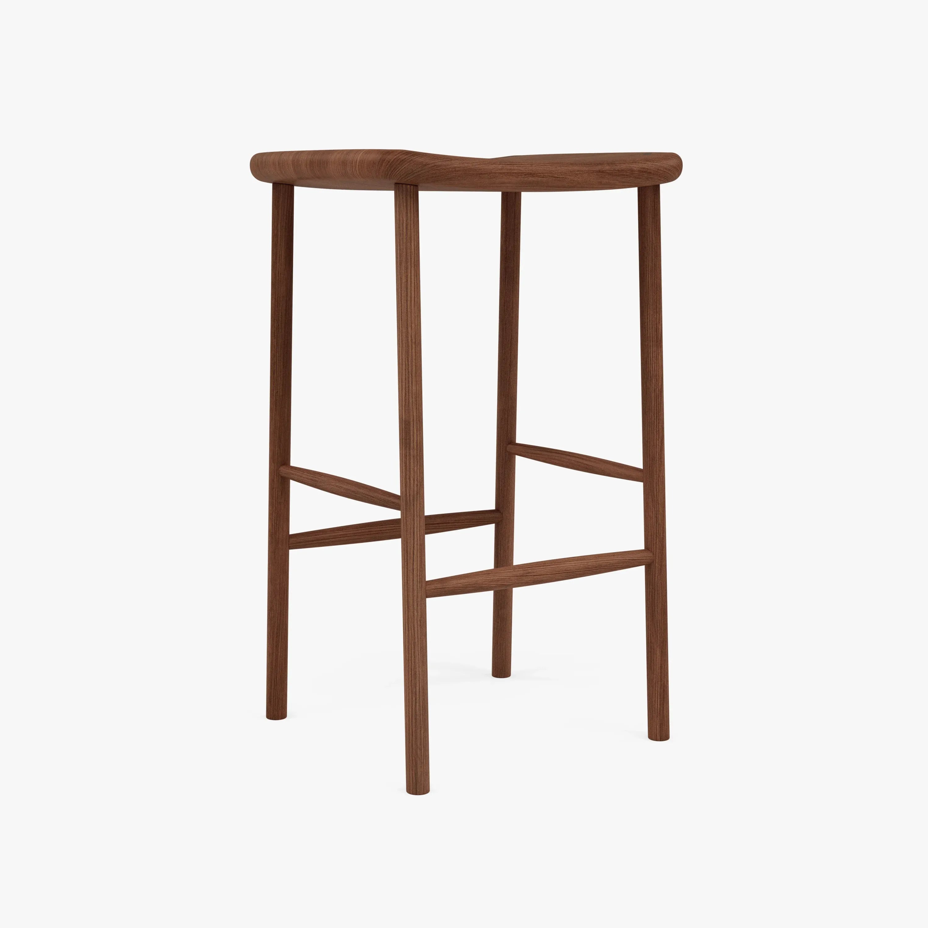 Anton Bar Stool Solid Seat Solid American Walnut
