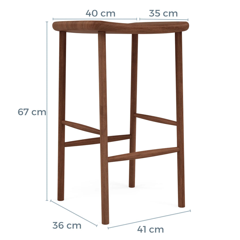 Anton Bar Stool Solid Seat Solid American Walnut