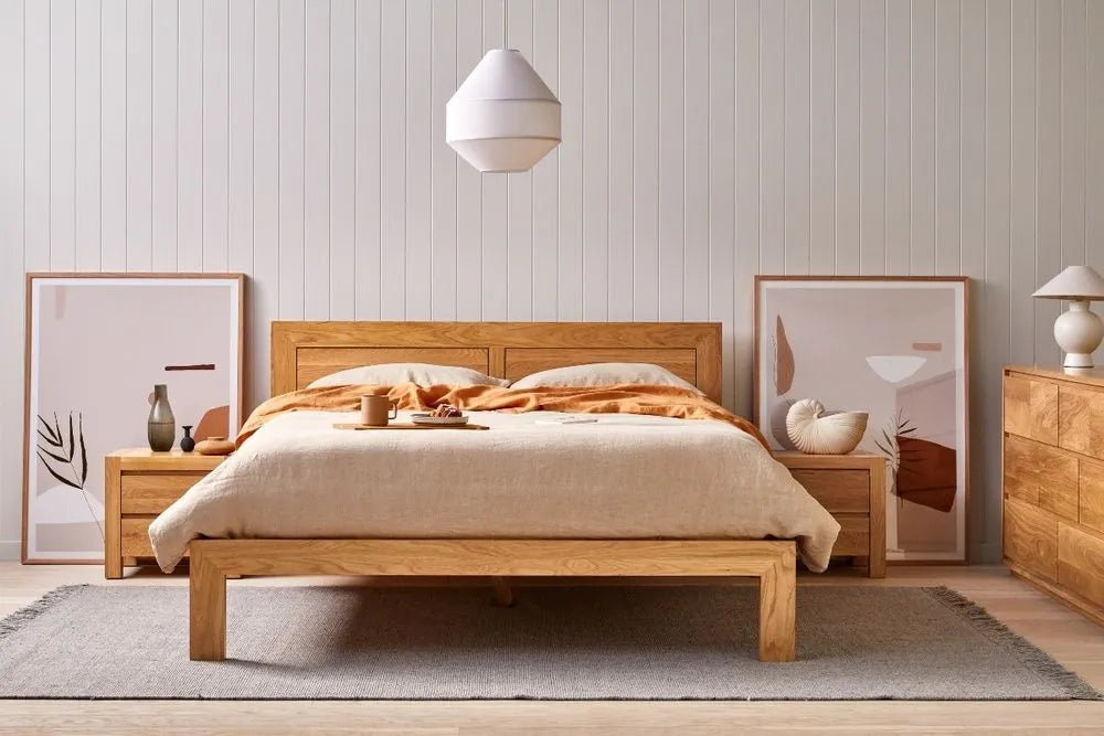 Anya Bed Frame King Solid American Oak
