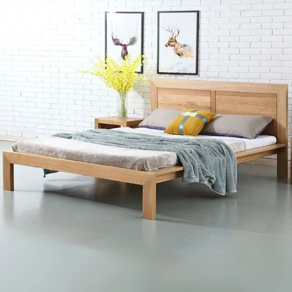 Anya Bed Frame King Solid American Oak