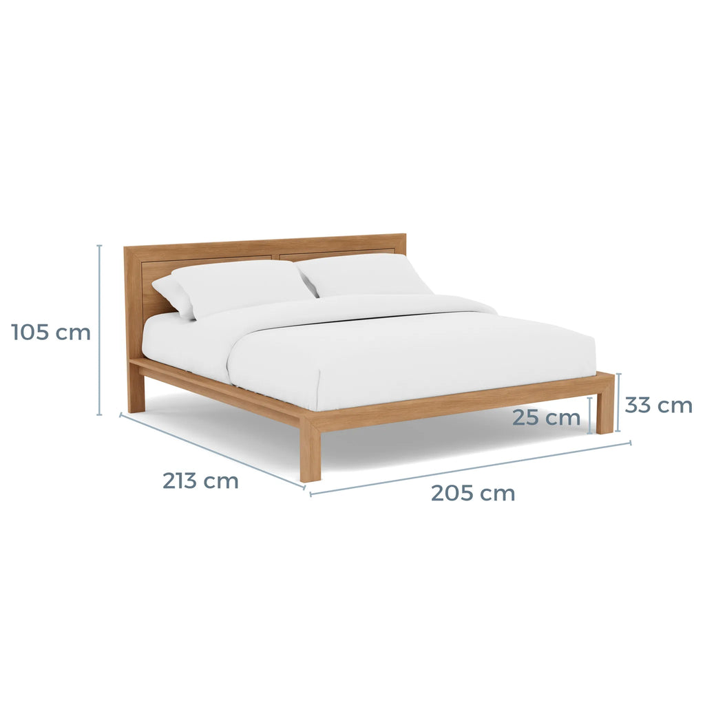Anya Bed Frame King Solid American Oak