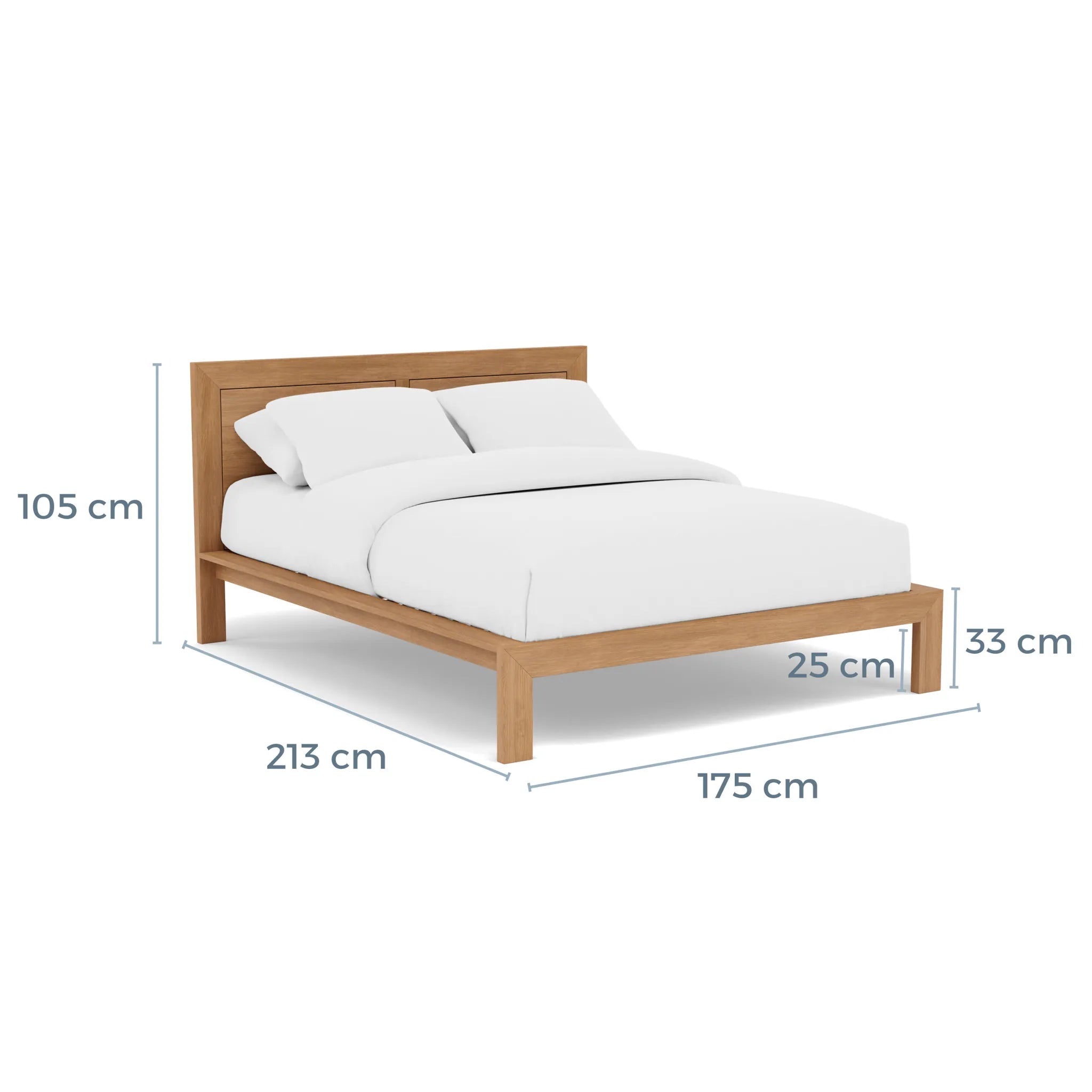 Anya Bed Frame Queen Solid American Oak