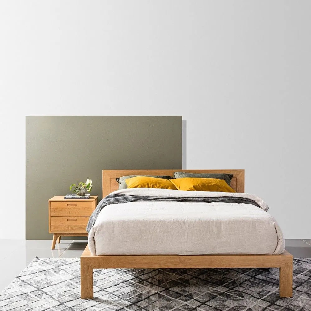 Anya Bed Frame Queen Solid American Oak