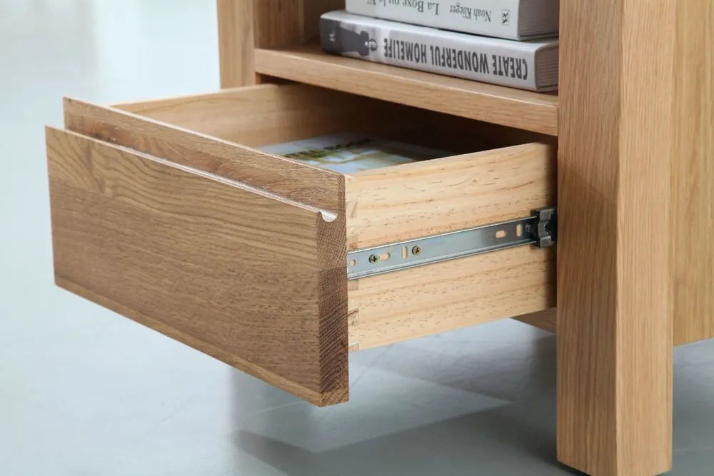 Anya Bedside Table 1 Drawer 50 x 40cm Solid American Oak
