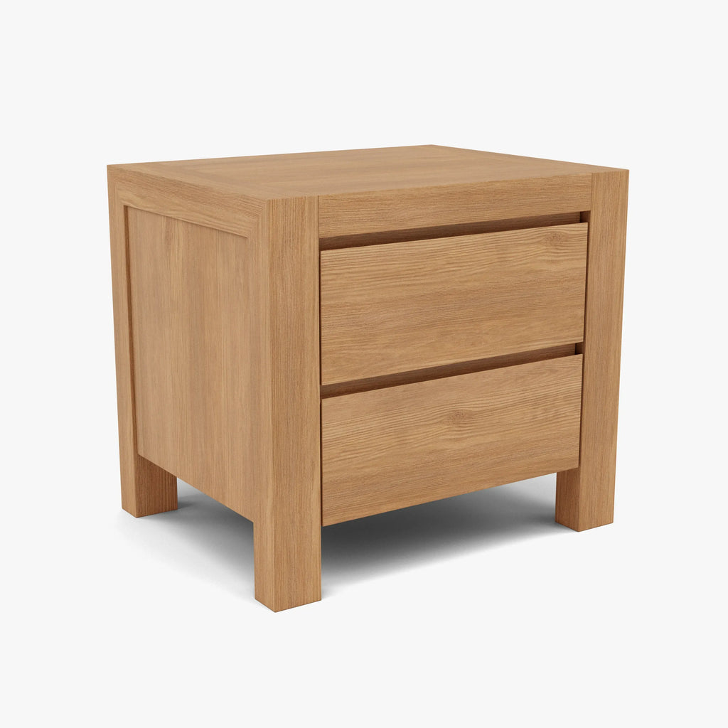 Anya Bedside Table 2 Drawers 50 x 40cm Solid American Oak