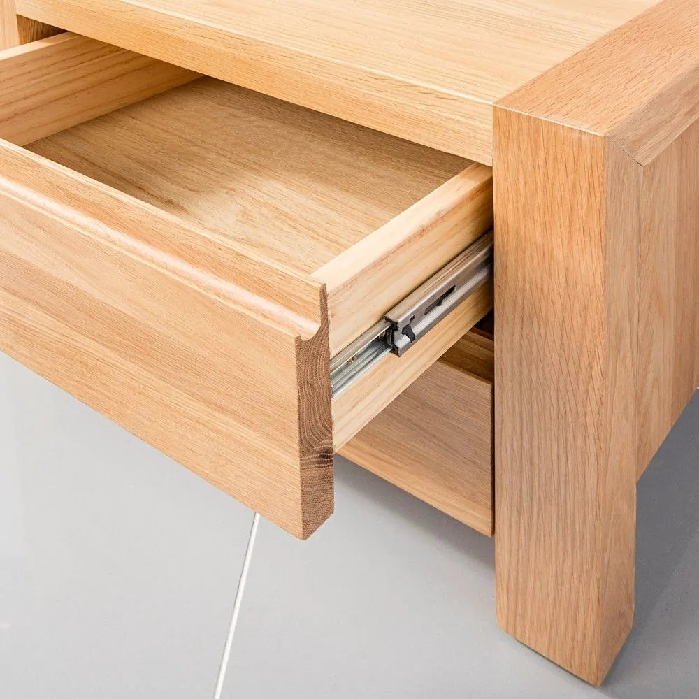 Anya Bedside Table 2 Drawers 50 x 40cm Solid American Oak
