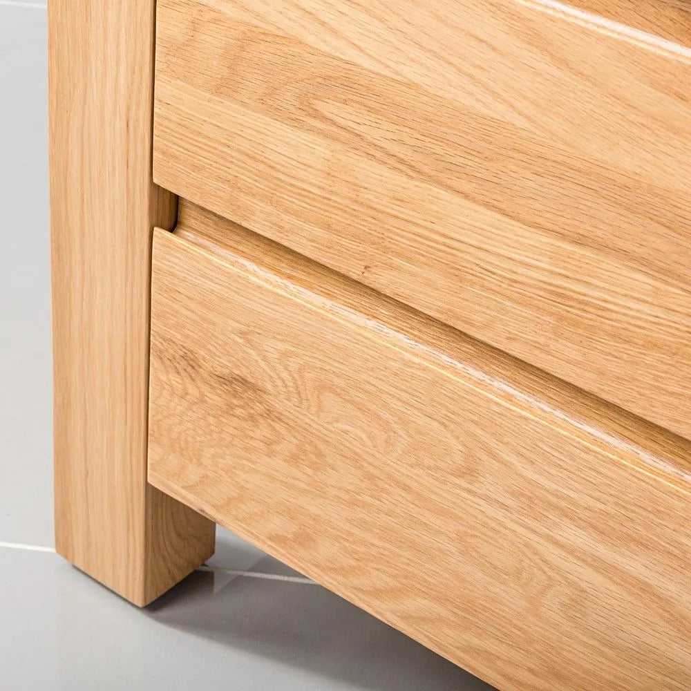Anya Bedside Table 2 Drawers 50 x 40cm Solid American Oak