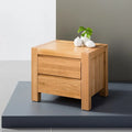 Anya Bedside Table 2 Drawers 50 x 40cm Solid American Oak