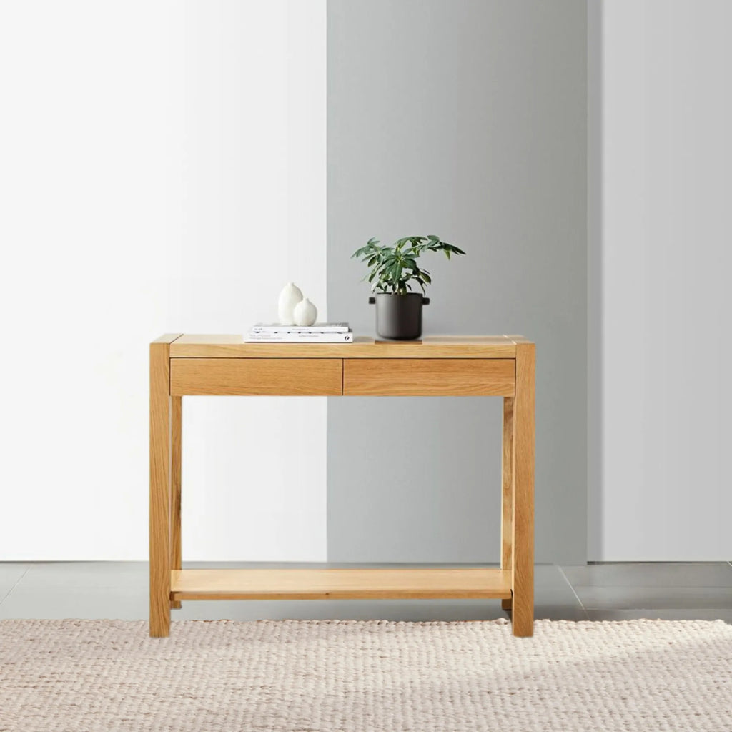 Anya Console Table 110 x 40cm Solid American Oak