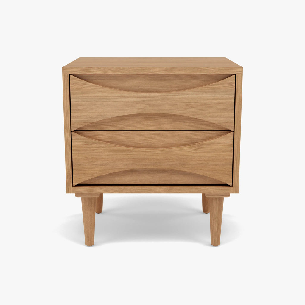 Arne Bedside Table 2 Drawers 55 x 45cm Solid American Oak