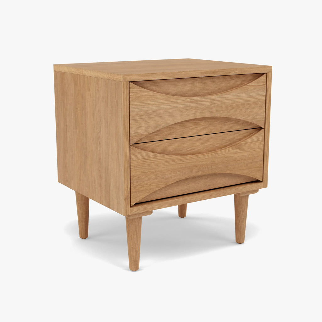 Arne Bedside Table 2 Drawers 55 x 45cm Solid American Oak