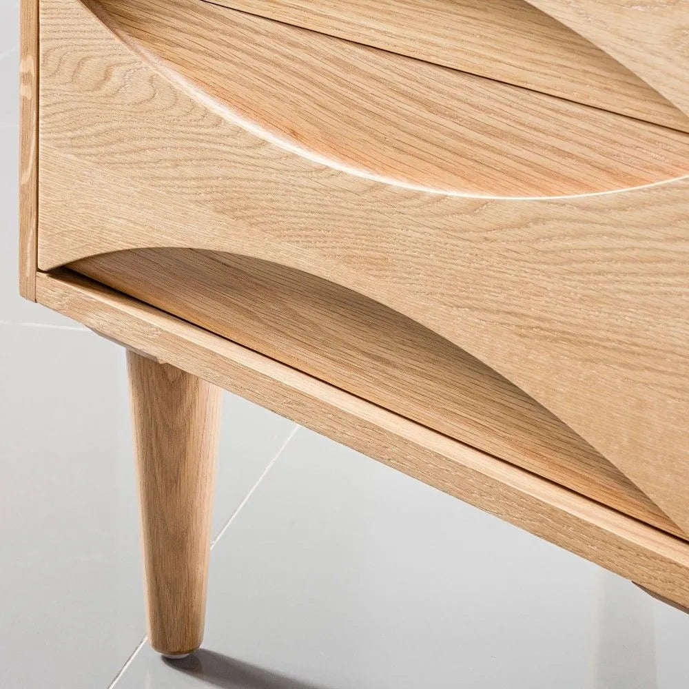 Arne Bedside Table 2 Drawers 55 x 45cm Solid American Oak