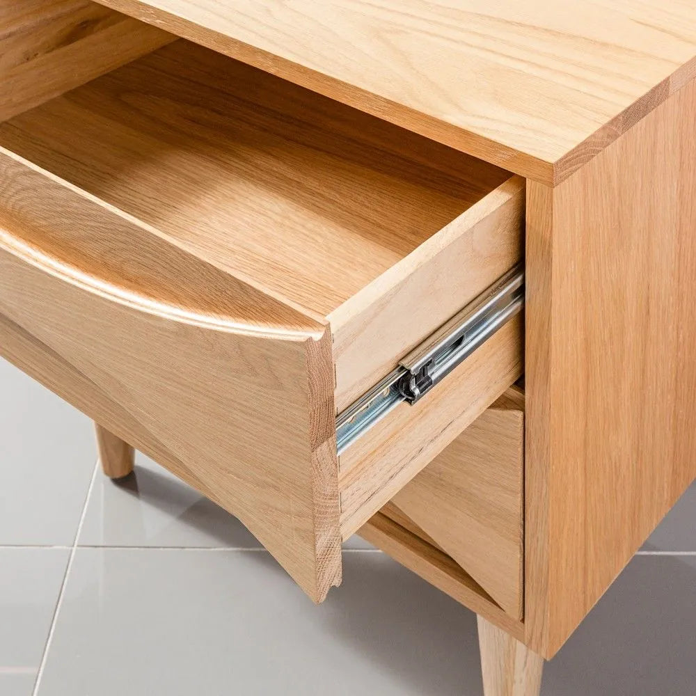Arne Bedside Table 2 Drawers 55 x 45cm Solid American Oak