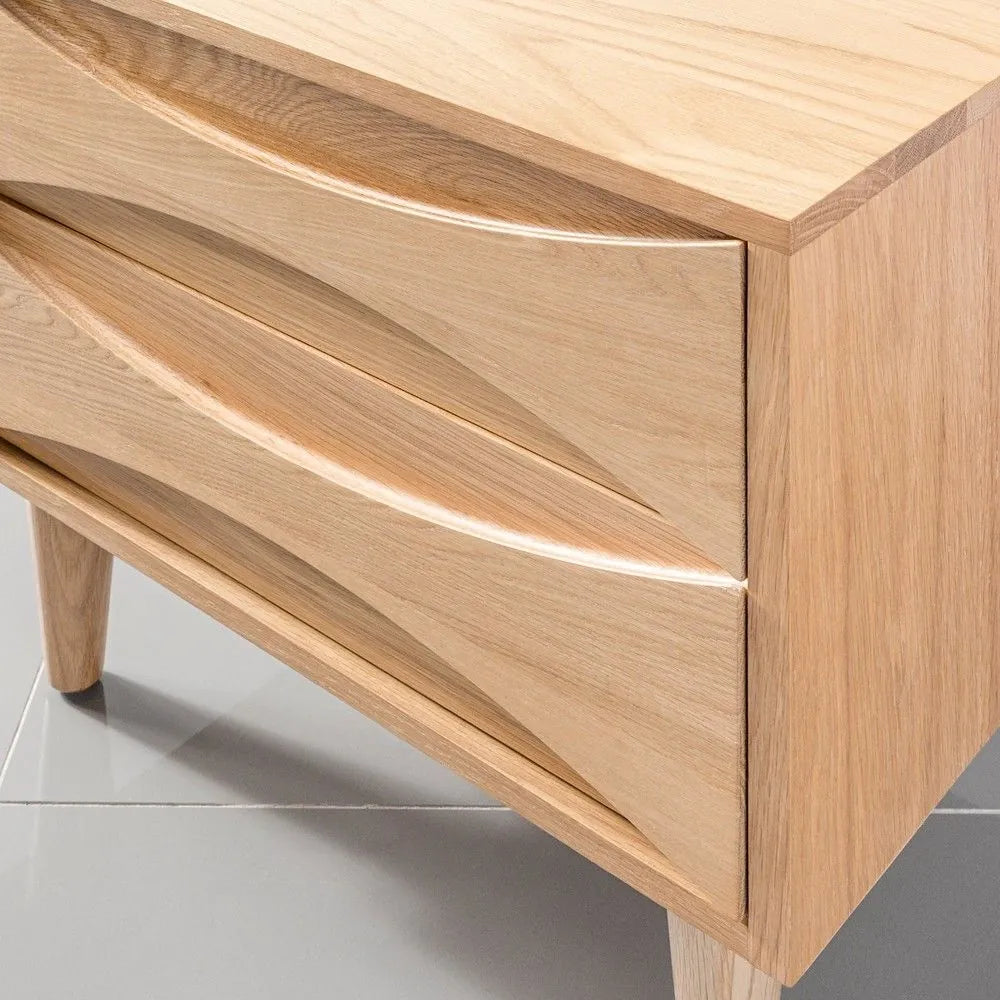 Arne Bedside Table 2 Drawers 55 x 45cm Solid American Oak