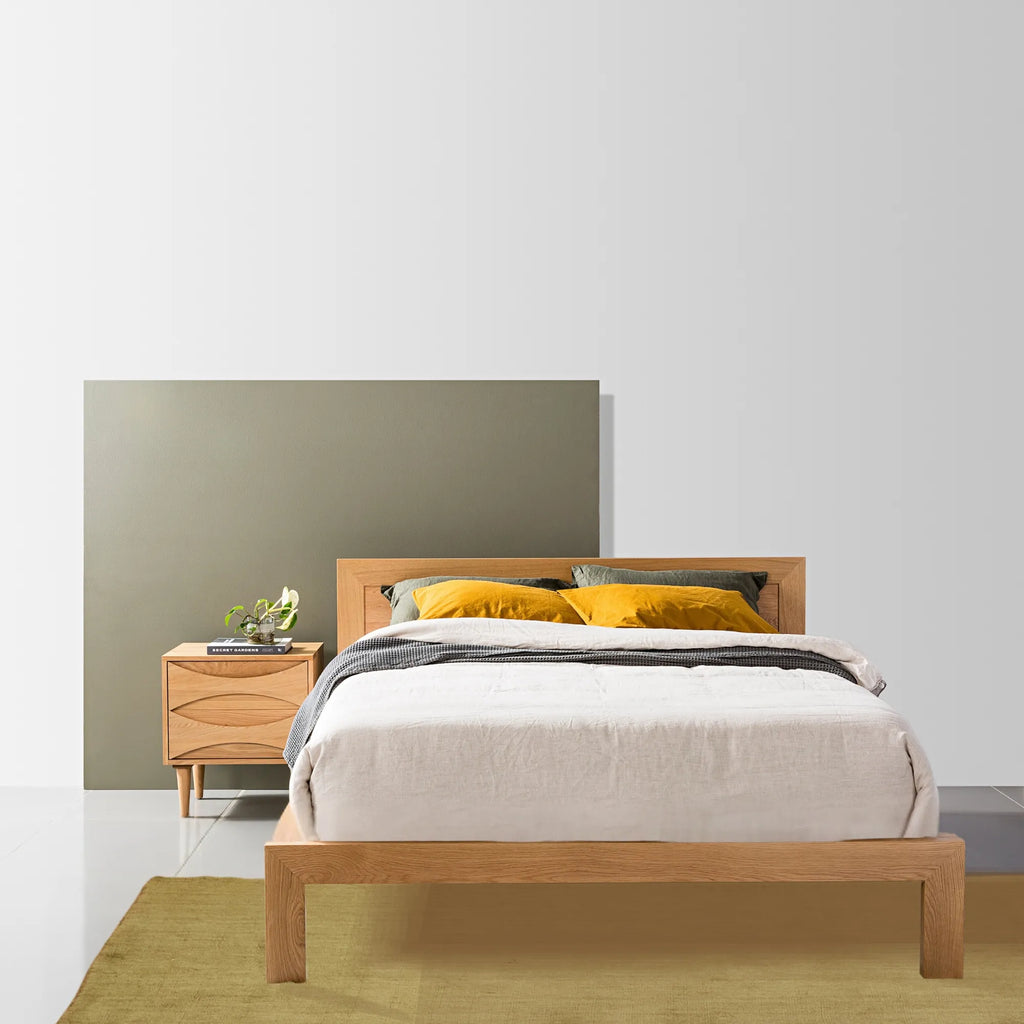 Arne Bedside Table 2 Drawers 55 x 45cm Solid American Oak
