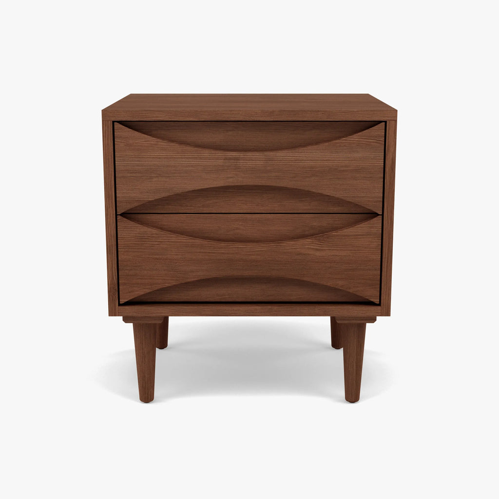 Arne Bedside Table 2 Drawers 55 x 45cm Solid American Walnut