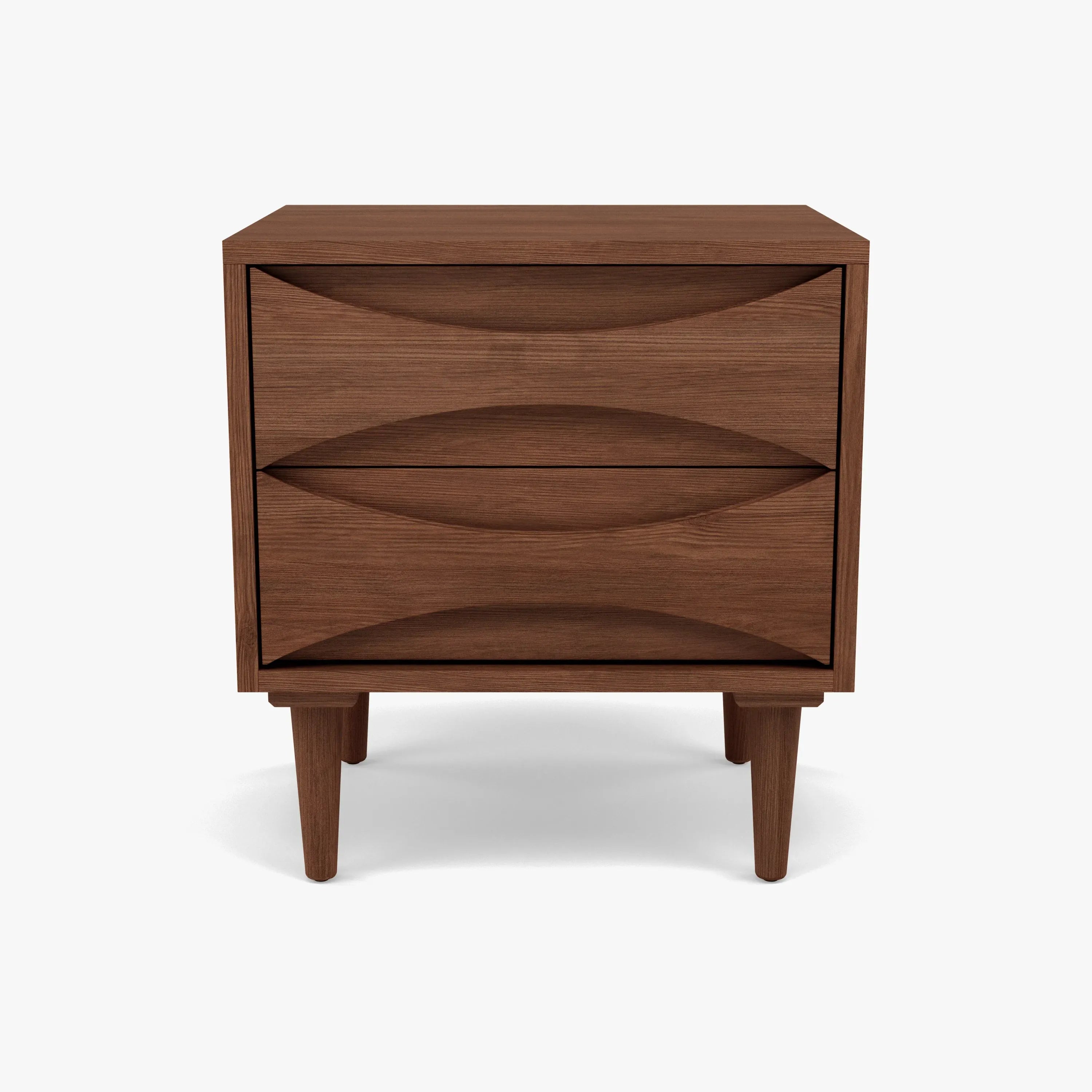 Arne Bedside Table 2 Drawers 55 x 45cm Solid American Walnut