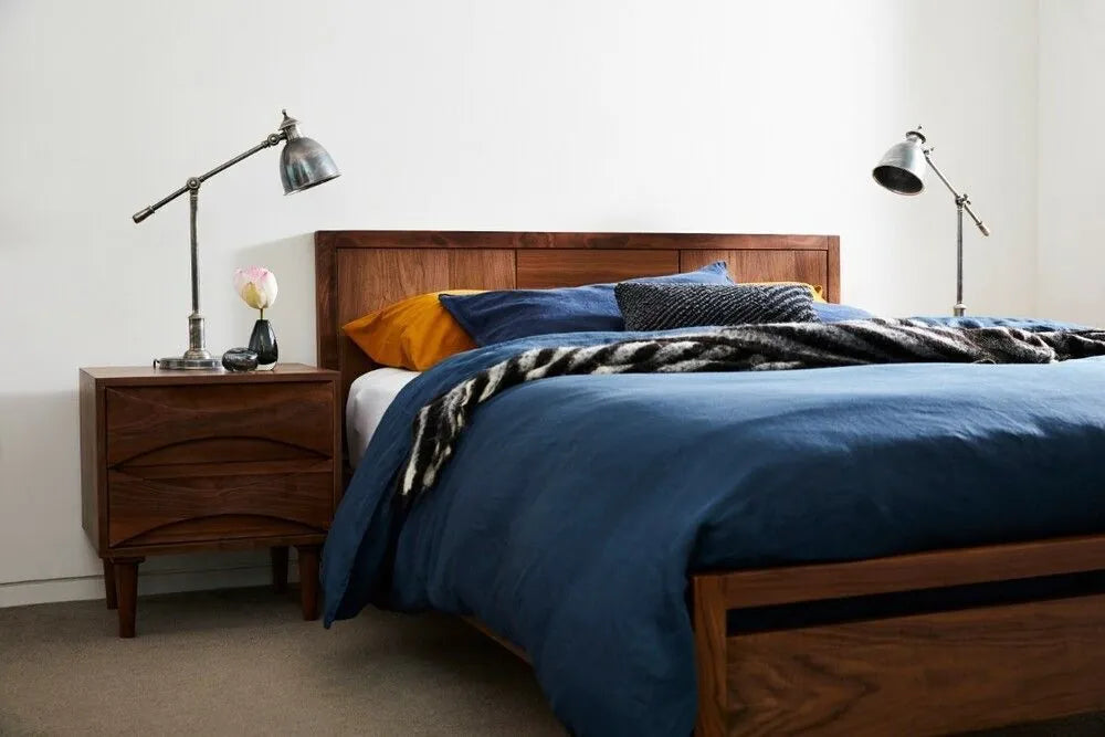 Arne Bedside Table 2 Drawers 55 x 45cm Solid American Walnut