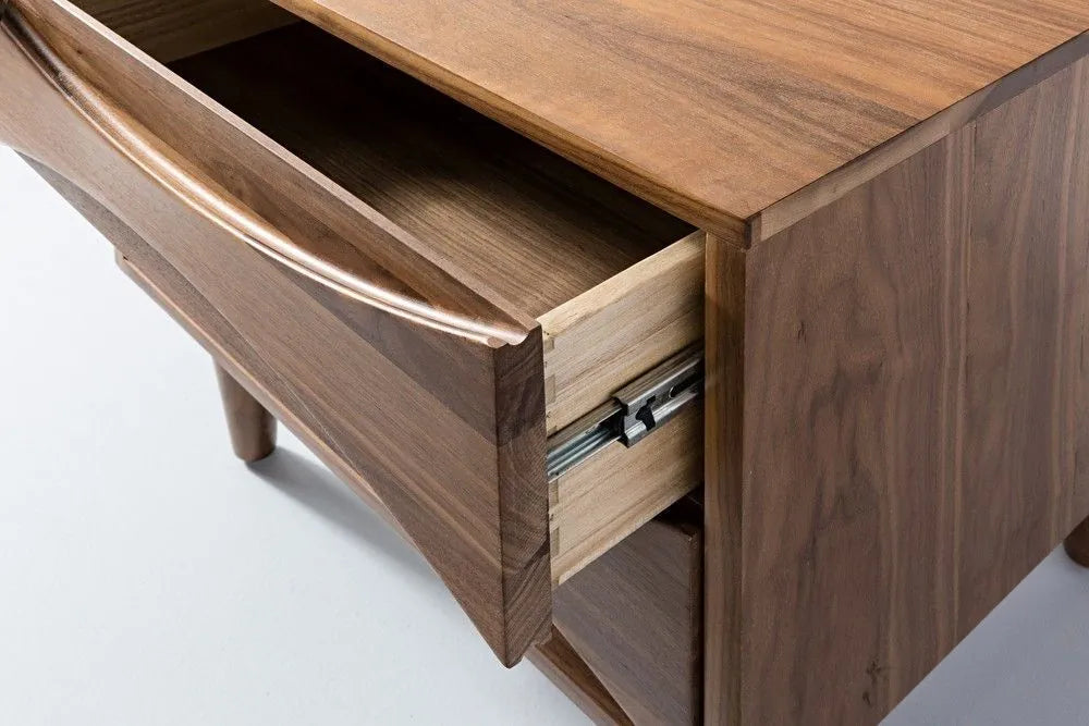 Arne Bedside Table 2 Drawers 55 x 45cm Solid American Walnut