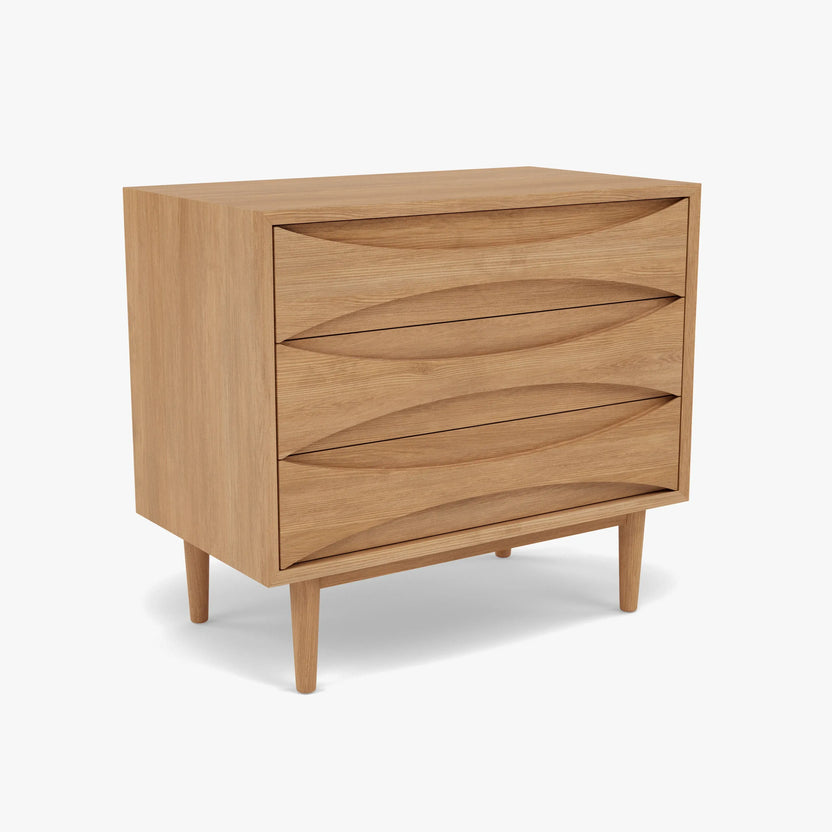 Arne Chest 3 Drawers 80 x 45cm Solid American Oak