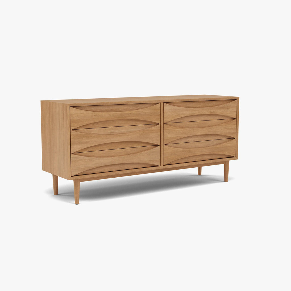 Arne Chest 6 Drawers 158 x 45cm Solid American Oak