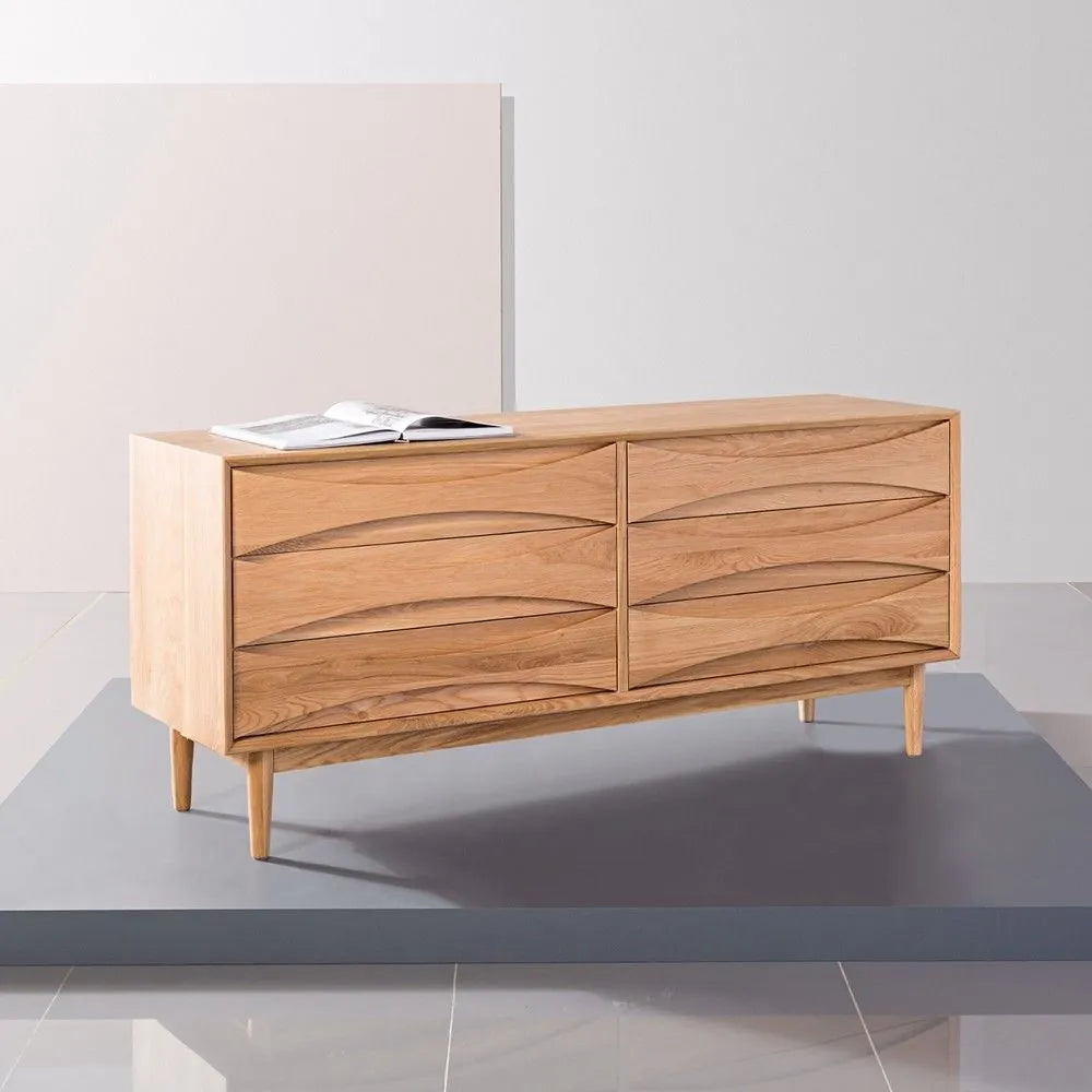 Arne Chest 6 Drawers 158 x 45cm Solid American Oak