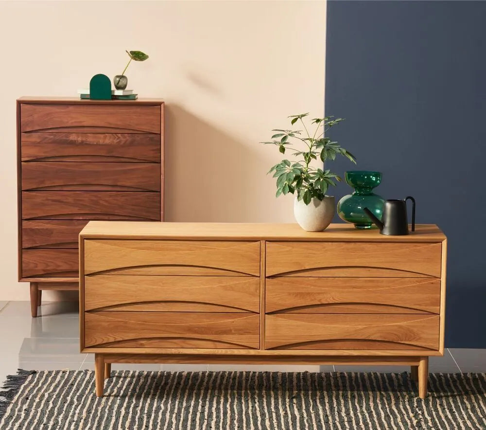 Arne Chest 6 Drawers 158 x 45cm Solid American Oak