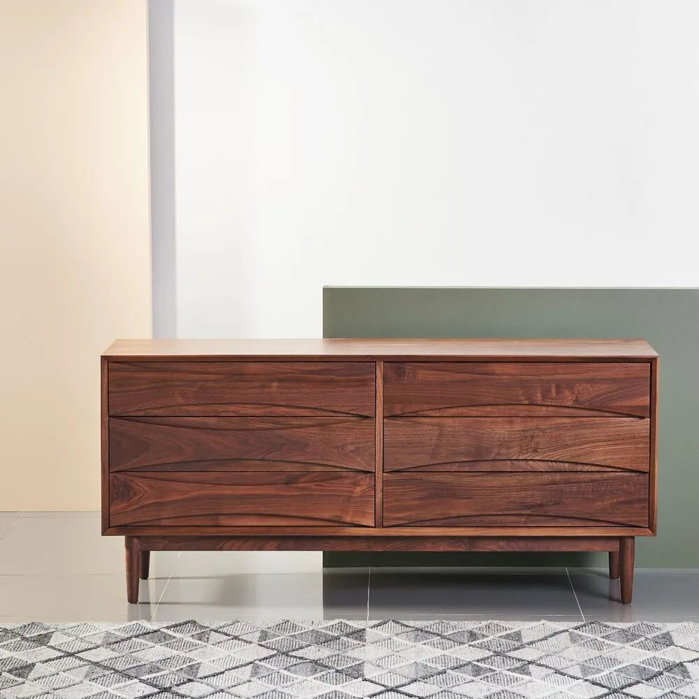 Arne Chest 6 Drawers 158 x 45cm Solid American Walnut