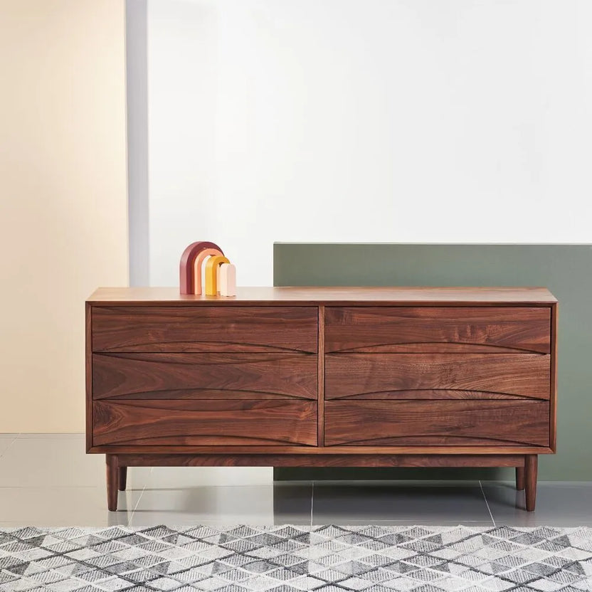 Arne Chest 6 Drawers 158 x 45cm Solid American Walnut