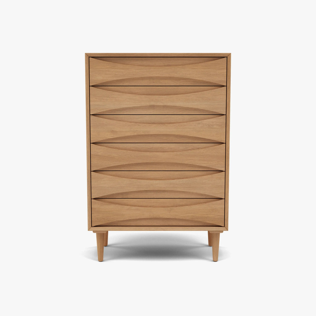 Arne Tallboy 6 Drawers 80 x 45cm Solid American Oak