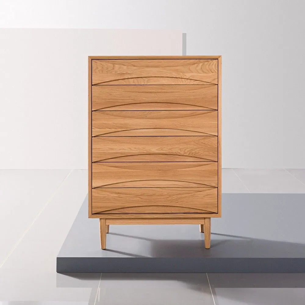 Arne Tallboy 6 Drawers 80 x 45cm Solid American Oak